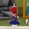 Mario Digital Glitter Birthday Cake Candles - Colorful Block Party Decorations