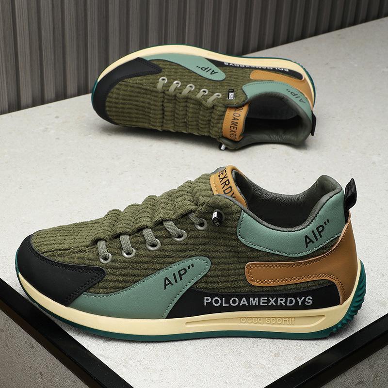 High-end corduroy sports Forrest Gump shoes, youth casual board shoes, trendy lazy shoes