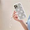Wavy Frame Heart-Shaped Mirror Phone Case For iPhone 16 15 14 13 12 11 Plus Pro Max X XR Girls Fashion Phone Case With Bracelet