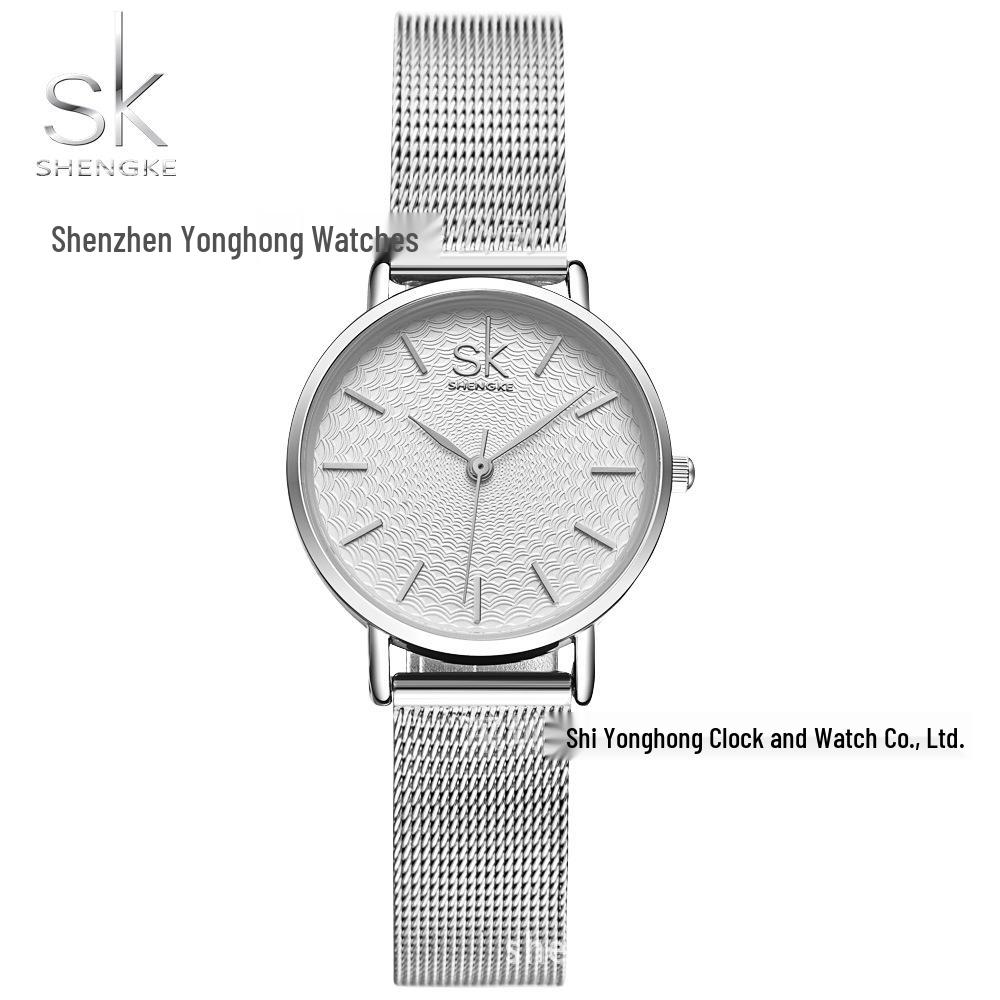 SK Women s High-End Waterproof Quartz Mesh Strap Watch