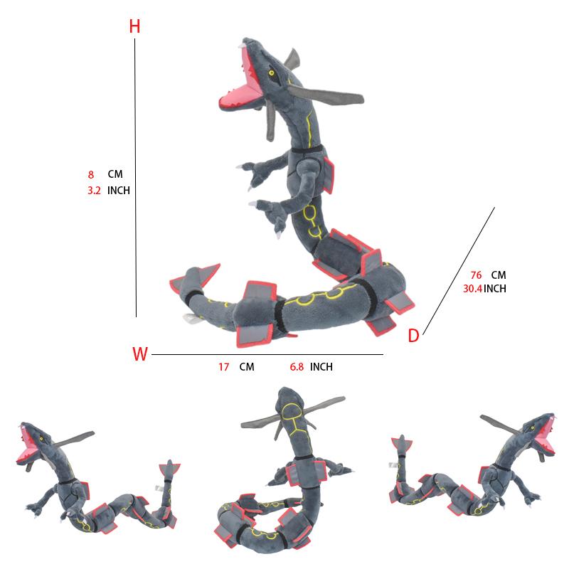 

Плюшевые игрушки Shiny Rayquaza, мягкая плюшевая игрушка, игра для коллекционного подарка, мягкие плюшевые игрушки, милый мультяшный персонаж, черный, 12 дюймов 51cm-99cm