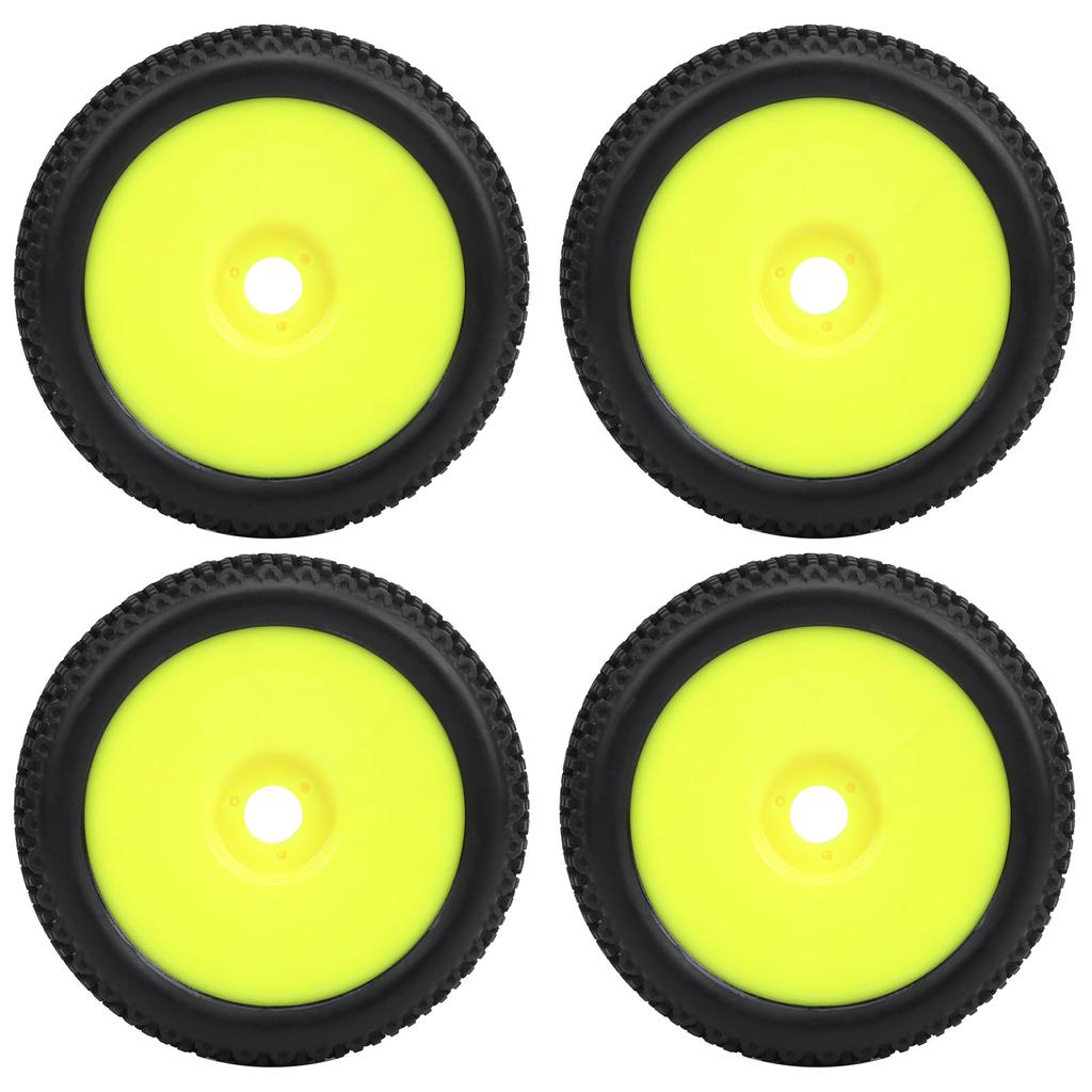 4pcs RC Car Tires Yellow Wheel Frame Rubber Tires Accessory Upgrade Parts for 1 8 RC Car Model