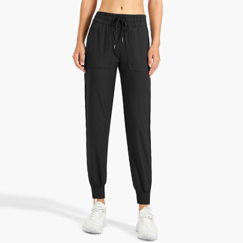 Women's Body Shaping Casual Running Pants with Drawstring Pockets - Breathable Yoga Fitness Trousers