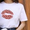 Letní Leopard Heartbeat Potisk s krátkým rukávem Oblečení Dámské tričko Harajuku Grafické Oblečení Dámské Top