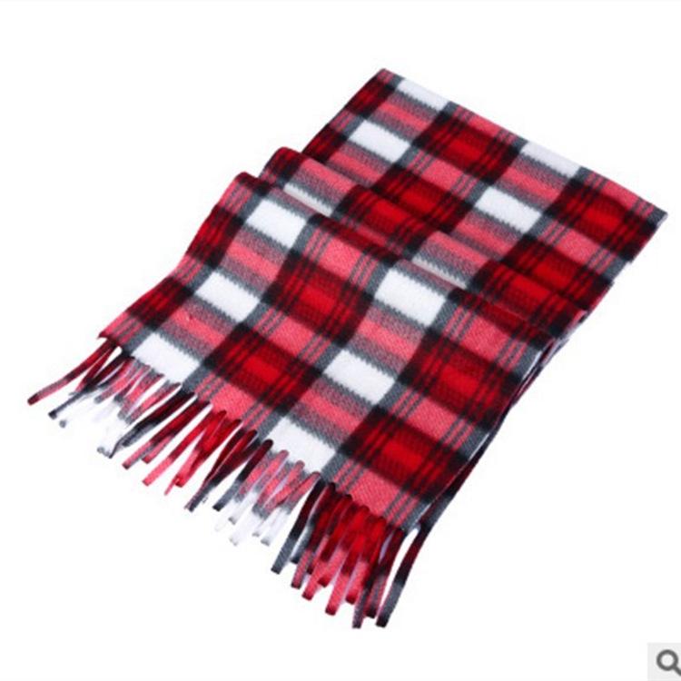 Black and White Checkered Double-Sided Velvet Scarf for Men and Women