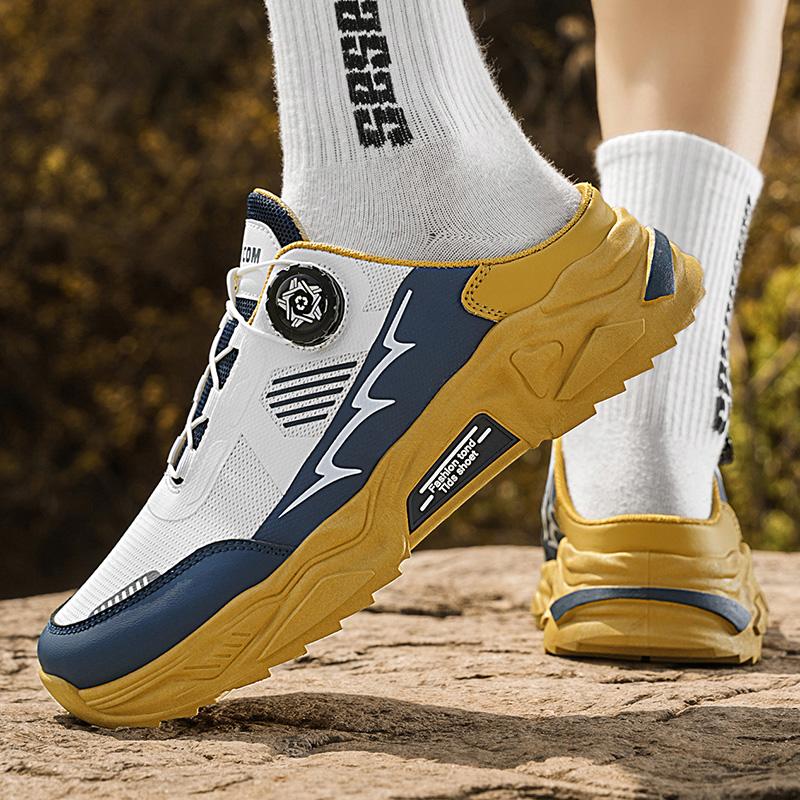 Men's Korean casual breathable casual shoes summer soft-sole anti-slip youth half-slippers rotating shoelaces sports tide shoes