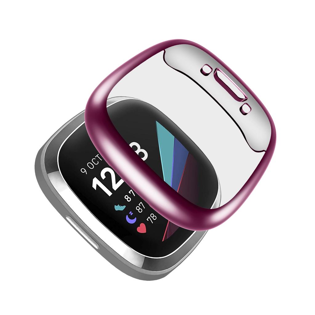 Screen Protector For Fitbit Sense 2 Case Full Soft TPU Plated Bumper Protective Cover Fitbit Versa 4/Sense 2 case Accessories
