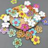 Gorgeous Mixed Color 20 mm Flower Dots Crafts Decoration Sewing Scrapbooking 2-Holes Wooden Buttons