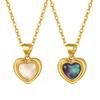 Exquisite Muschel Liebesherz Anhänger Halskette für Damen Mädchen, Vergoldete Kupferkette Halskette, Modeschmuck Geburtstagsgeschenk
