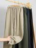 Men's Summer Lightweight Cotton-Linen Trousers with Elastic Waist and Straight Leg