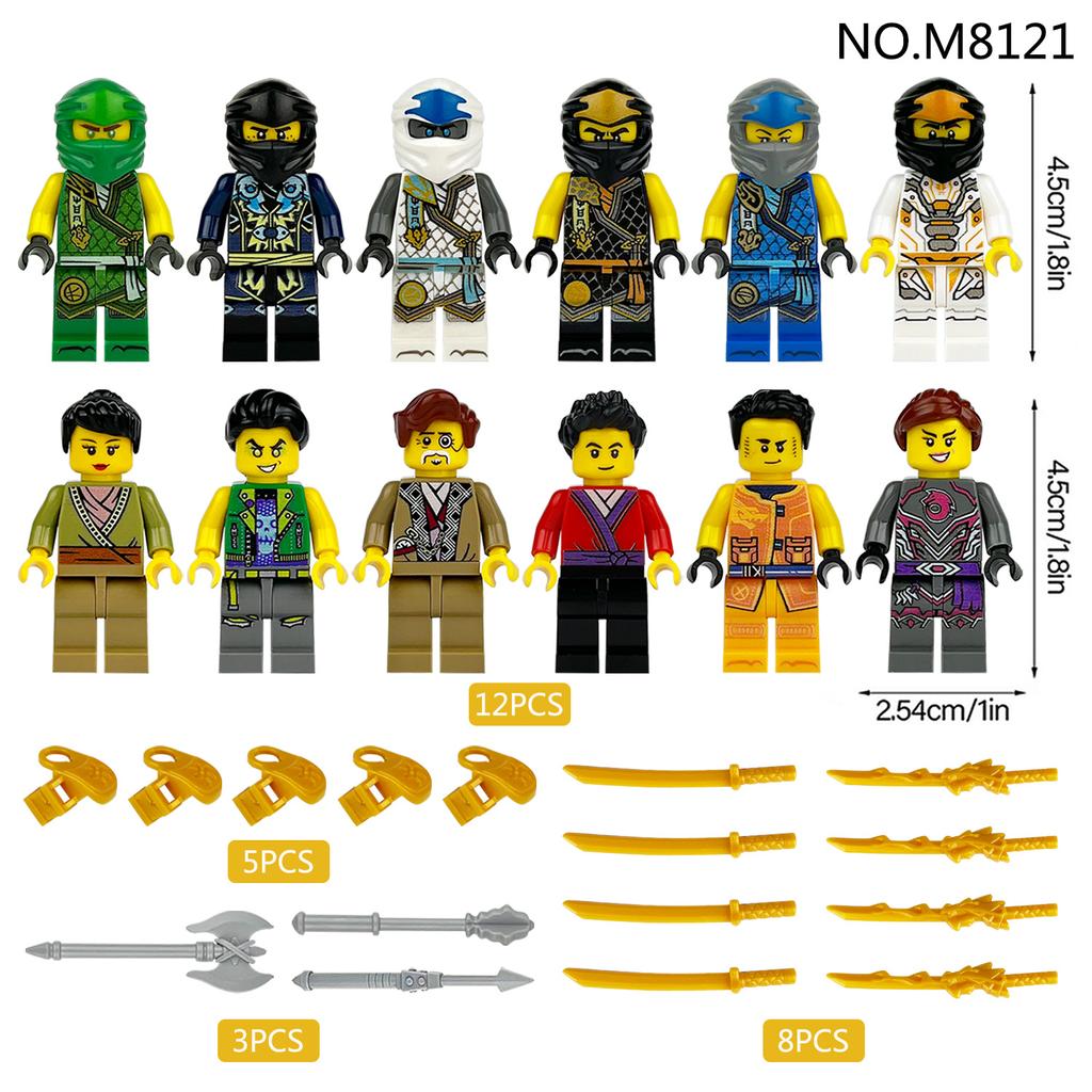 M8091 M8093 M8121 Mirage Assembled Building Block Figurine Toy Ninja With Weapon Bag