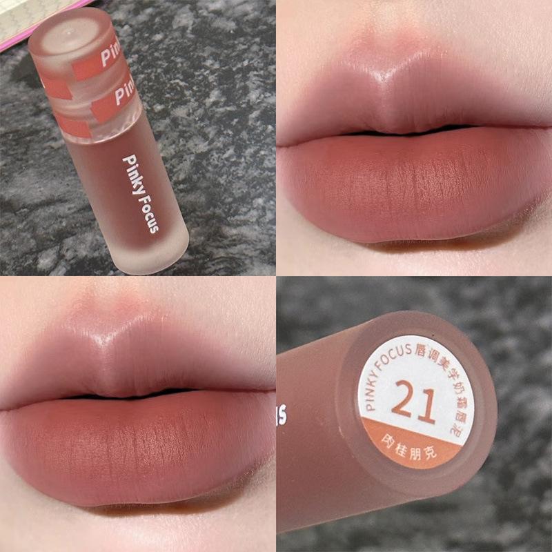 PinkyFocus Velvet Matte Lip Mud: 26 Shades of Long-lasting, Pigmented Lipstick for Women