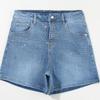 Women High Waisted Baggy Wide Leg Denim Shorts Casual Jean Shorts