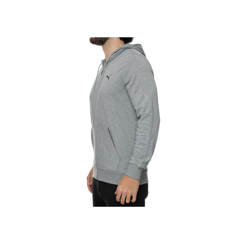 Puma Logo Spliced Zip-Up Hoodie Jacket Men Jackets Gray 847219-03