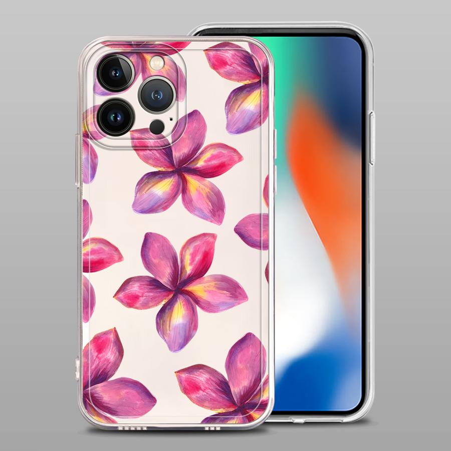 

Розово-желтый Цветок Мягкий Чехол для Телефона для iPhone 17 Pro Max 11 Air 13 Pro XR 12 Mini 14 Plus XS Max 7 8 15 16 iPhone Air