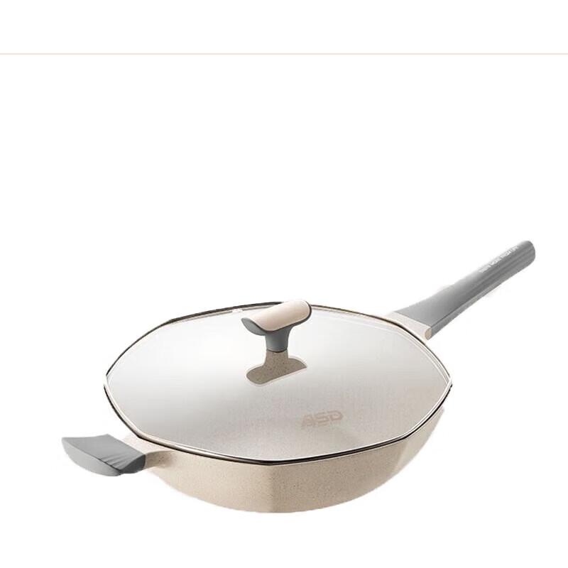 ASD 32cm Octagonal Flat Bottom Wok with Auxiliary Handle