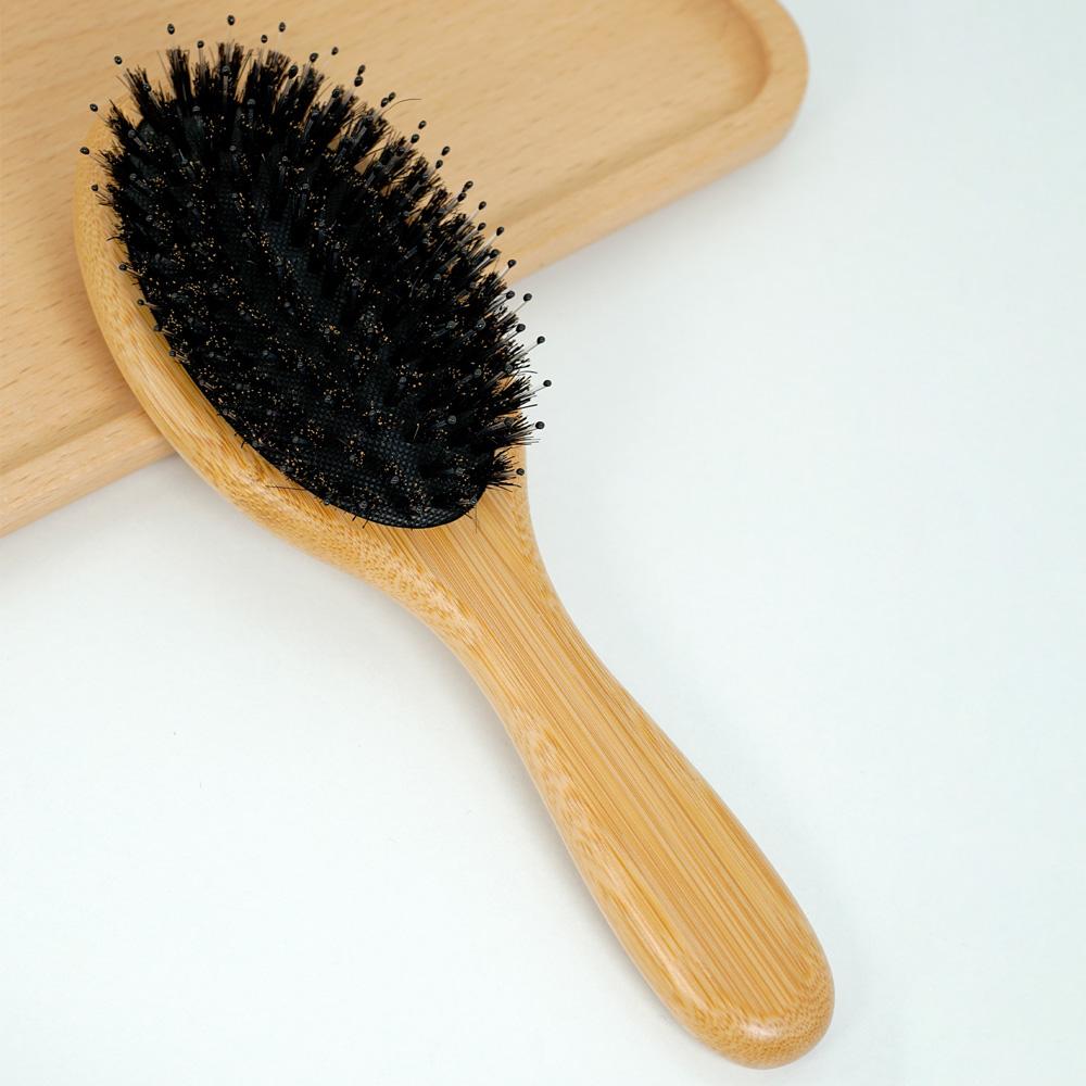 Bamboo Handle Air Cushion Hair Brush - Anti-static Scalp Massage Comb, Detangling for All Hair Types, Daily Hair Care Tool