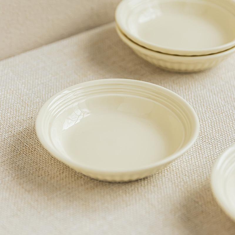 Cream Tableware, Dishes, Simple Ceramic Taste Plates, Household Small Plates, Small Vegetable Plates, Hot Pot Taste Plates, Bone Spitting Plates