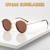 Men'S Round Frame Punk Style Metal Sunglasses Men'S Commercial Uv Resistant Glasses Outdoor Driving Sunscreen Goggles