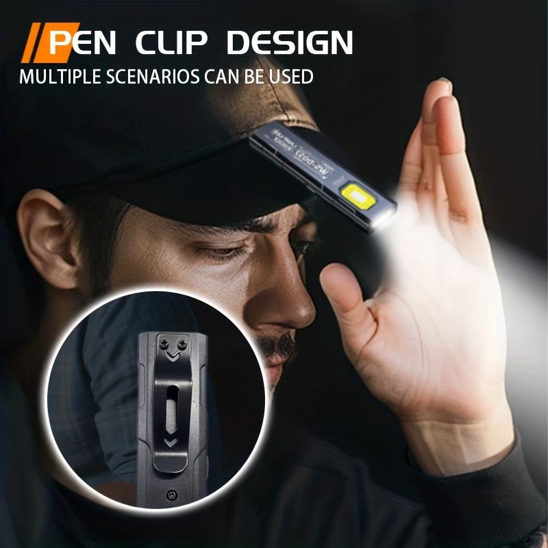 Portable EDC LED Work Light Magnetic Rechargeable Red Blue Emergency Flash Light Super Bright Outdoor Safety Repair Flashlight