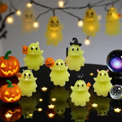 For Halloween Ghost Ornaments  Ghost Figurine Glow In Dark Halloween Phone Doll Statue Toys Miniature For All Models Of Mobile