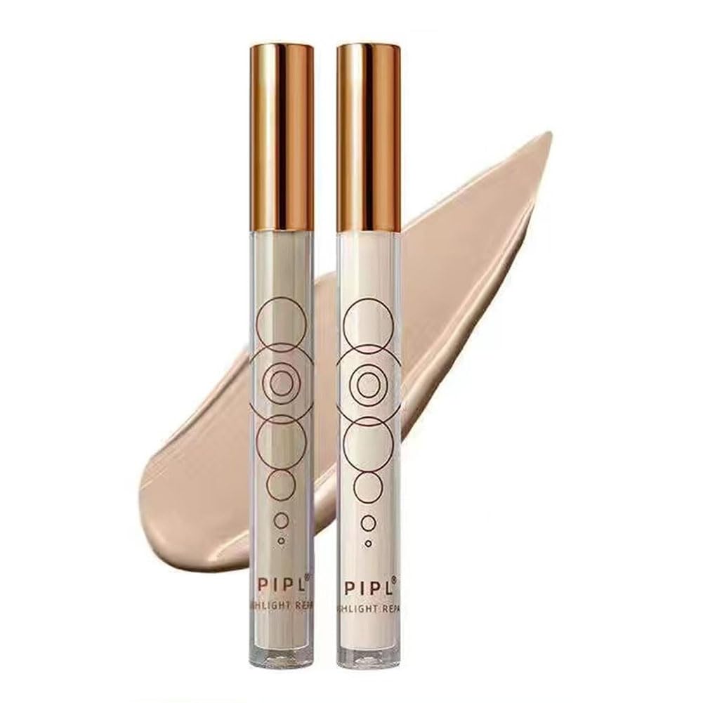 

GECOMO 2-Piece Highlighter for 3D Shading and Highlighting - Liquid Stick Concealer for Natural Makeup, Slimming Effect, 3D Face Enhancement, and