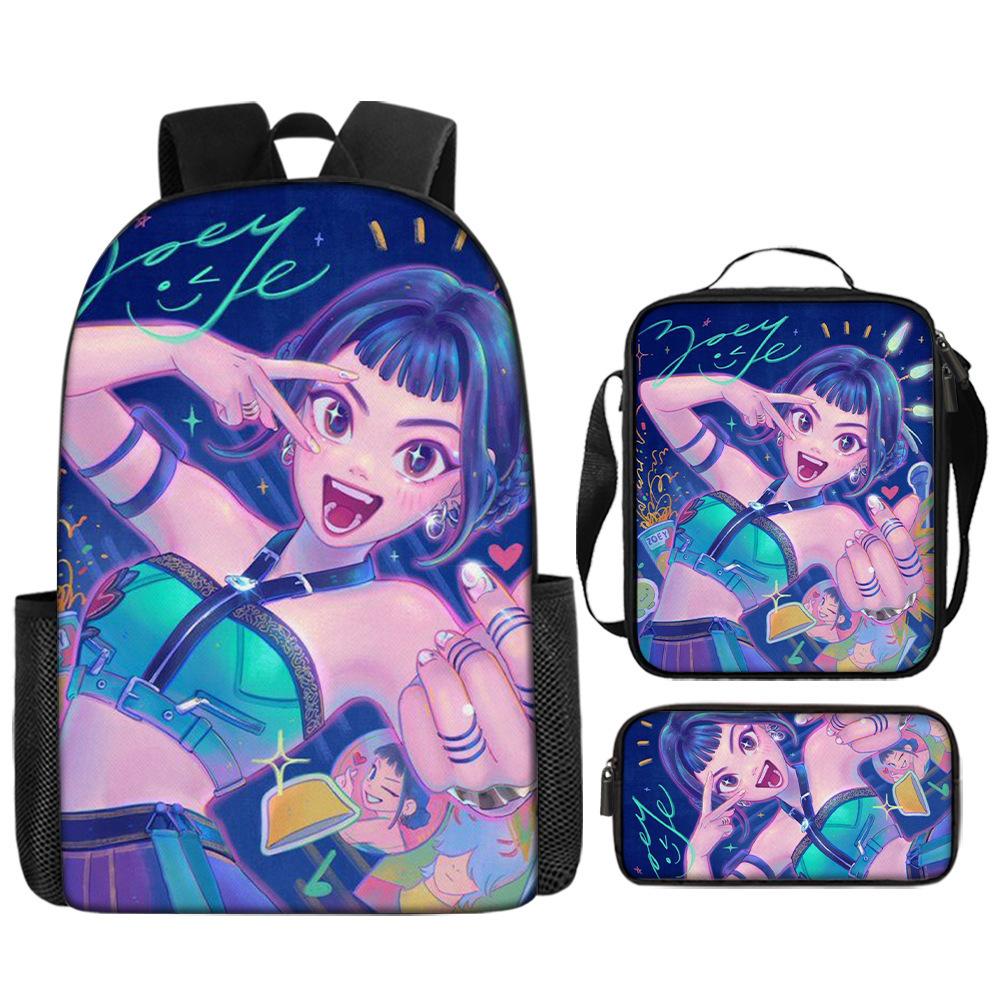 School Season Kpop Demon Hunters Student School Bag Girls Large Capacity Middle School Student Backpack Three-Piece Set