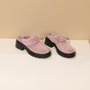 Fashion Autumn Winter Punk Style Warm Plush Slippers New Waterproof Platform 5cm Thick Heel Black Gray Outdoor Women's Shoes Size 34-43