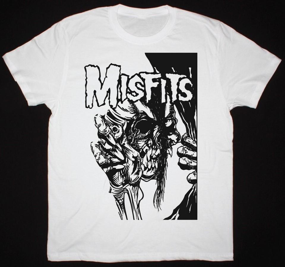 MISFITS PUSHEAD WEISS Vollgröße T-Shirt Geschenk Present Weißes T-Shirt E369