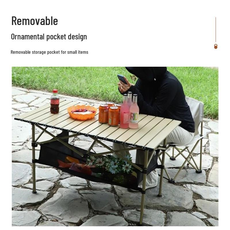 Folding Portable Carbon Steel Camping Table and Chairs Set for Outdoor Dining and Street Stalls