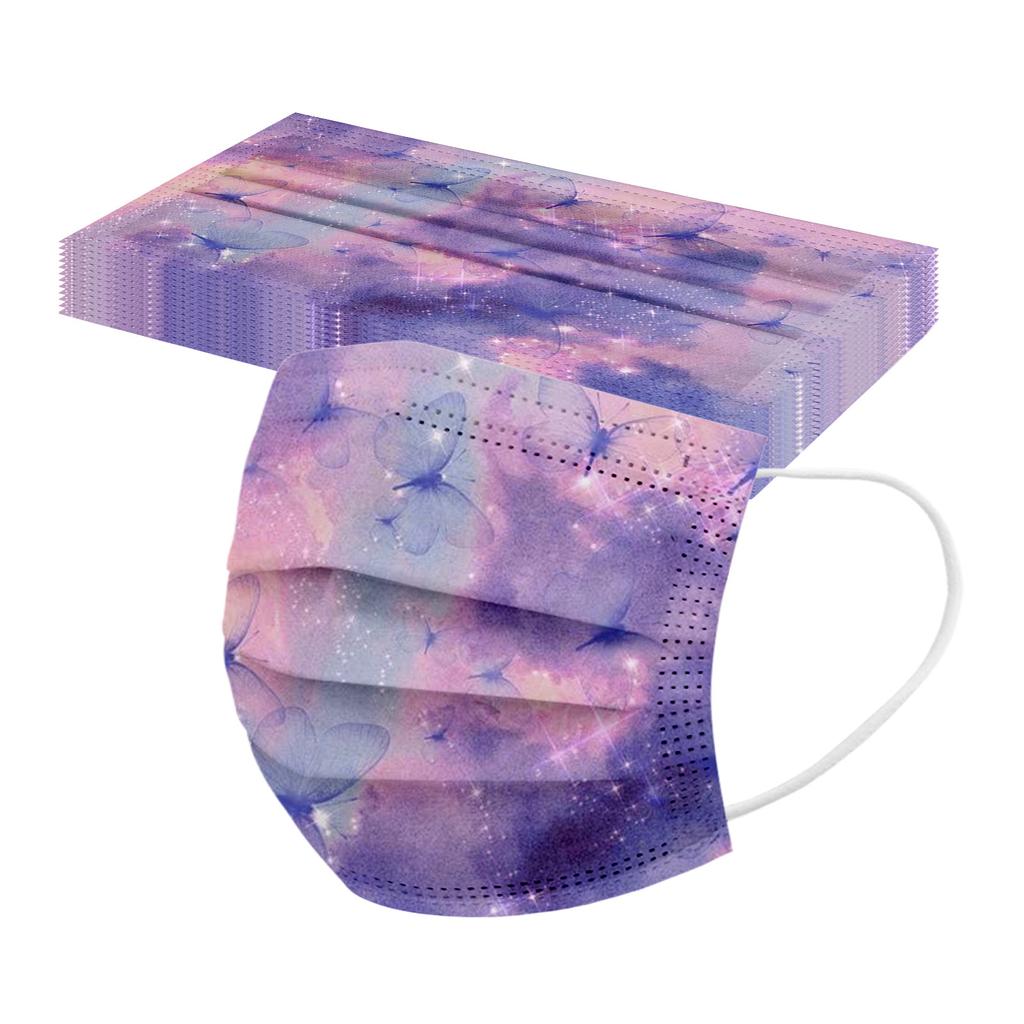 10 Stück Kinder Batik Farbverlauf Bedruckt Dreilagig Proof Einwegmaske