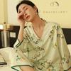 Print Satin Silk Sexy Pijamas for Woman Long Sleeve Pants Sleepwear 2 Picecs Set Loungewear Women Pijamas Outfits Home Suit Pjs