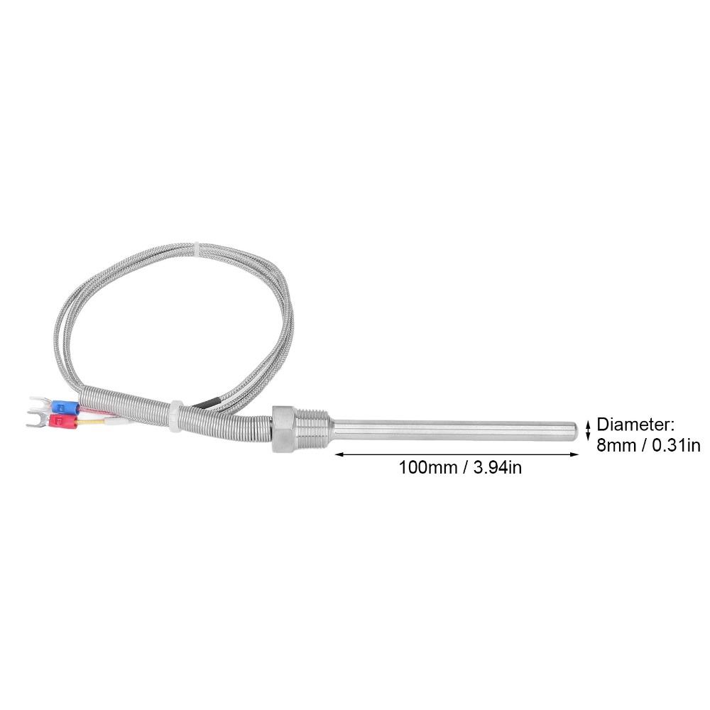 0‑1250℃ Thermocouple Sensor 8x100mm K Type Thermocouple Temperature Sensor Probe  HVAC Maintenance