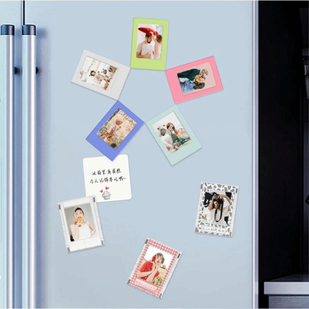 4PCS 3 Inches Magnetic Picture Frame Multi-purpose Fridge Magnets Photo Frames  Bedroom Ornaments