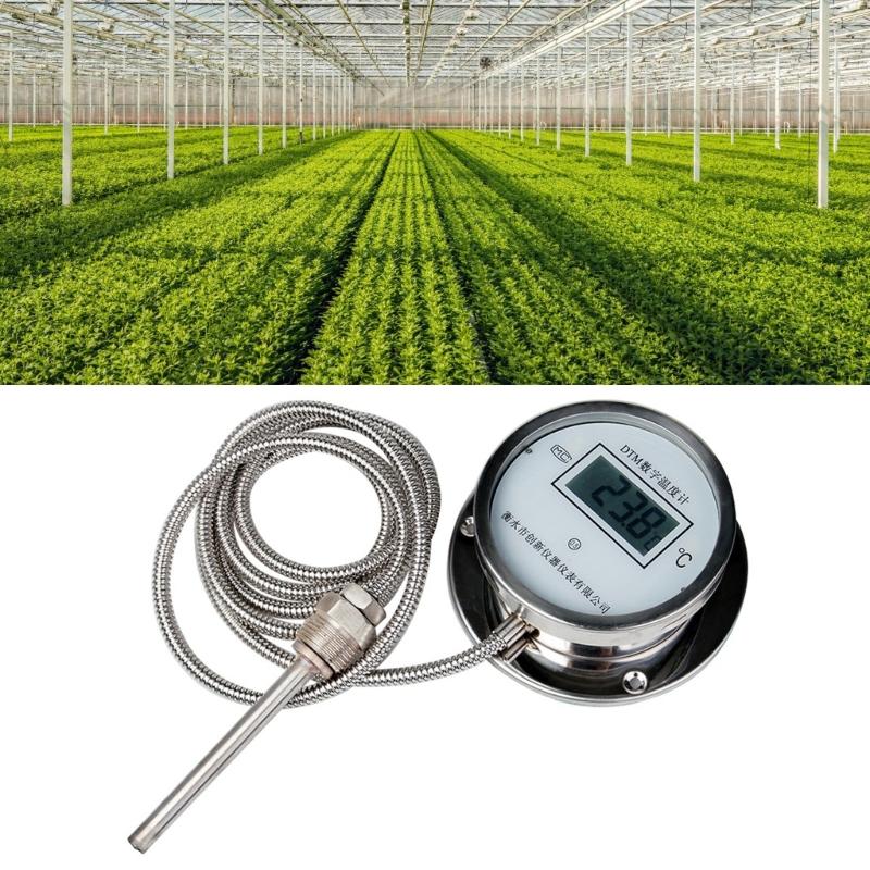 Industrial Digital Temperature Gauges Threaded Probes  System Heat Resistant Digital Thermometers Suitable for Boiler Line