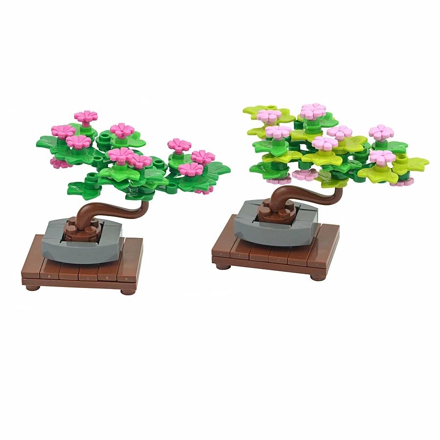 MOC Bricks Plant Bonsai Tree Building Blocks Kit Office Decoration DIY Assemble Toy Gift for Kids Adults