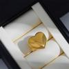 Chunky Love Heart Rings for Women Polished 18K Gold Plated Waterproof Non Tarnish Geometric Wedding Ring Vintage Jewelry Gifts