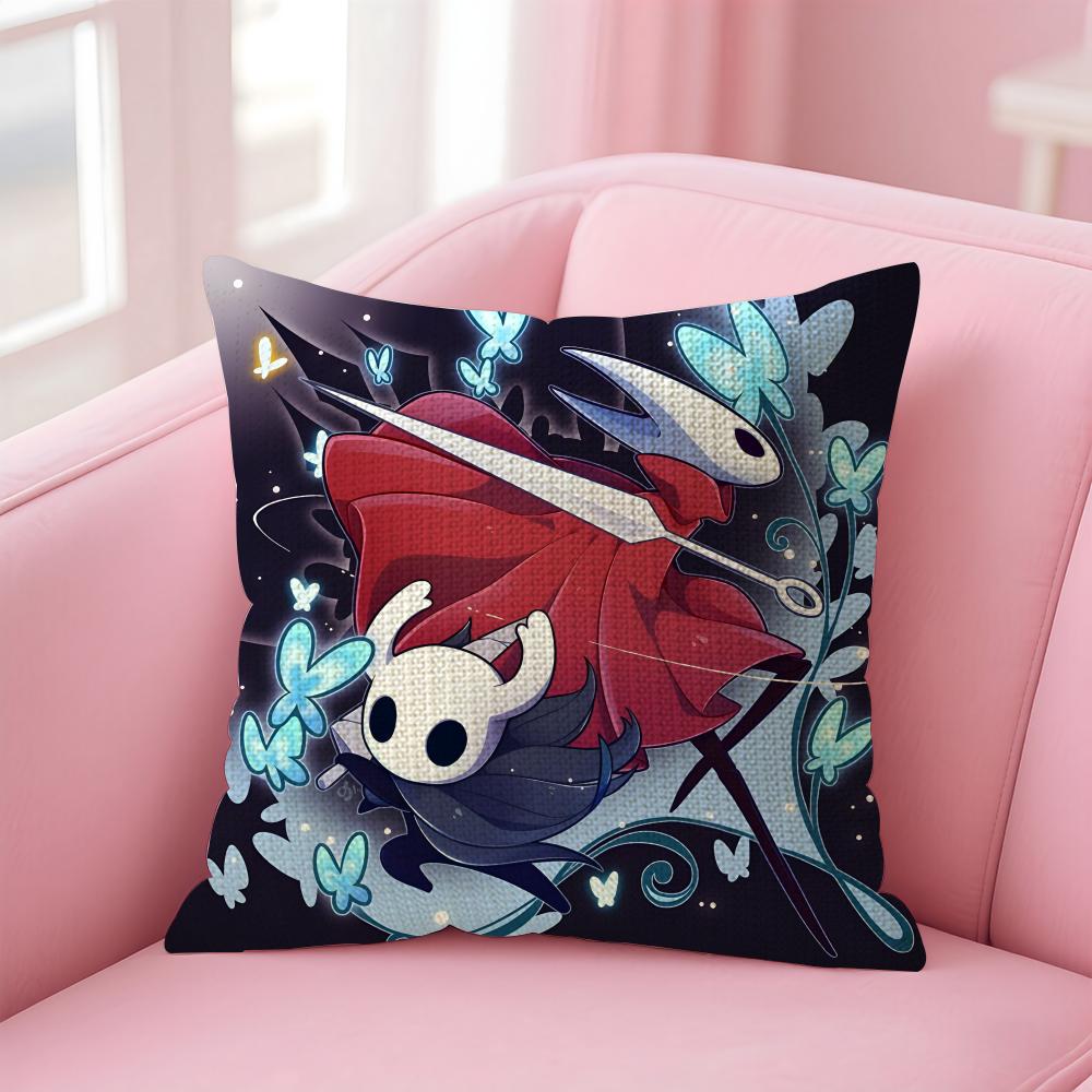 Game HHollow Knight Cushion Cover Natural Linen Pillow Case DoubleSided Print Decorative Sofa Pillowcase Home Decor Gift
