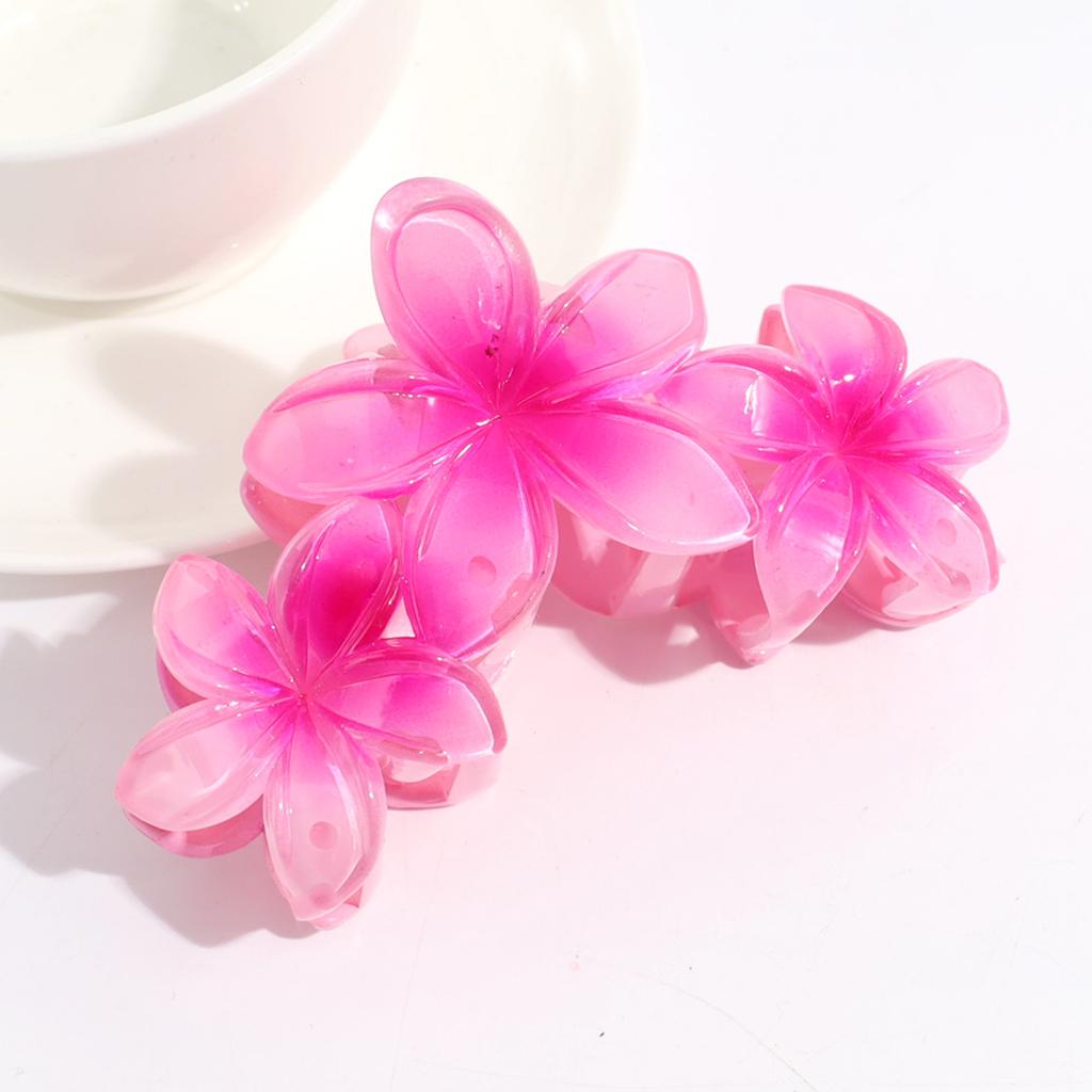 Korean Candy Color Flower Hair Claw Women Girls Flowers Shark Clip Sweet Large Gradient Crab Clamp Barrettes Hair Accessories