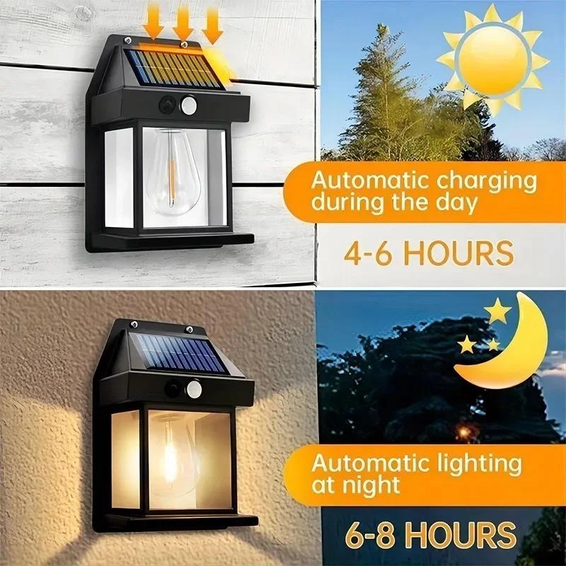 2000LM LED Solar Light Wall Lamp Motion Sensor Courtyard Garden Decoration Waterproof Sunlight Solar Power Yard Lights Outdoor Lighting