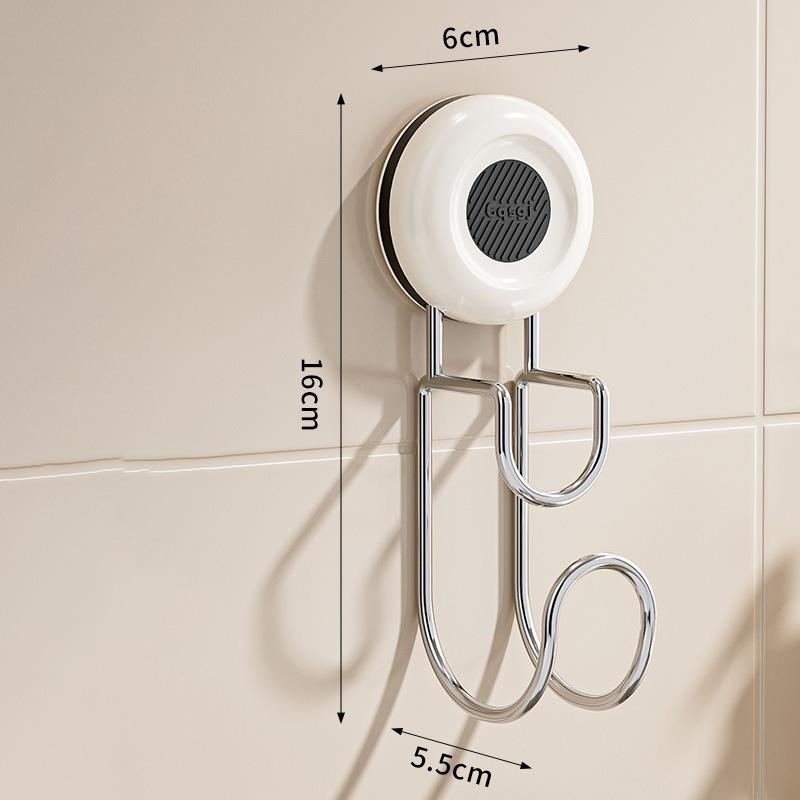 Dopamine Color Suction Cup Basin Holder, Wall Mounted Bathroom Storage Rack, Bathroom Hook Hanging Rack, Strong Suction 1pc