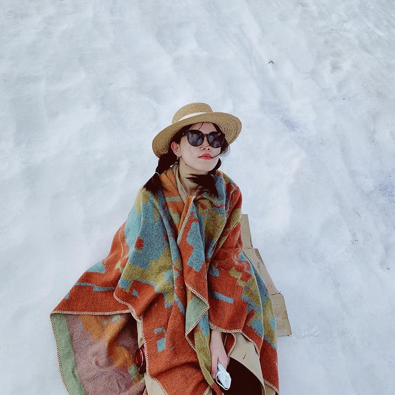 Travel cloak outside travel photo decoration shawl woman