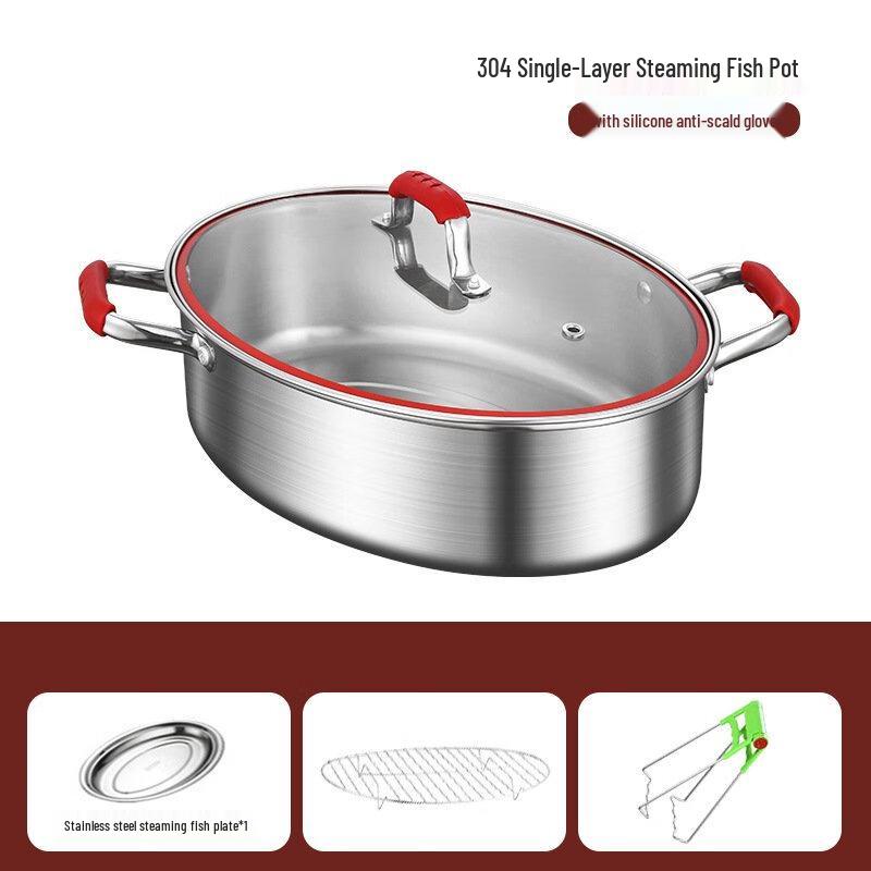 Jitian Jiang 304 Stainless Steel Double-Layer Steamer Pot