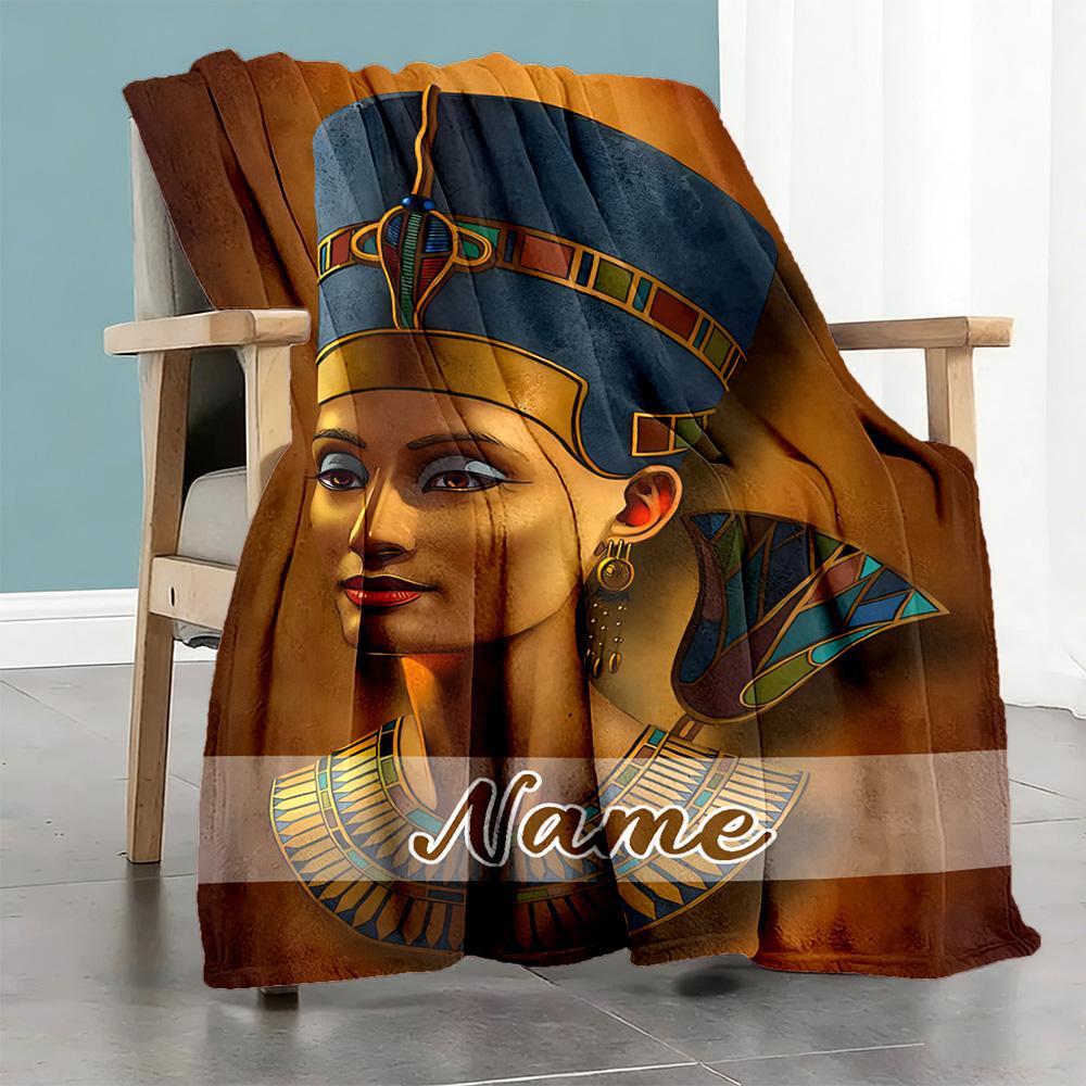 Egypt Personalized Text Blanket Gift Personalized Blanket Comfortable for Picnics Bed Home Decor Couch for All Occasions
