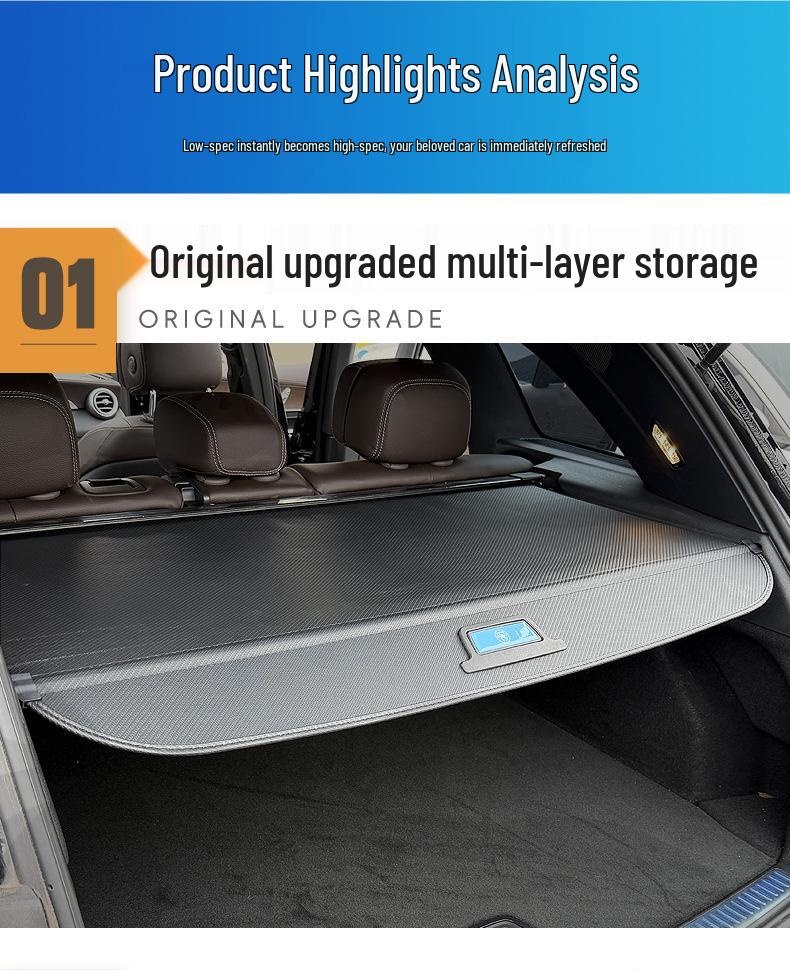 Geely ICON Trunk Cargo Cover & Partition Board: Fits 26 Models