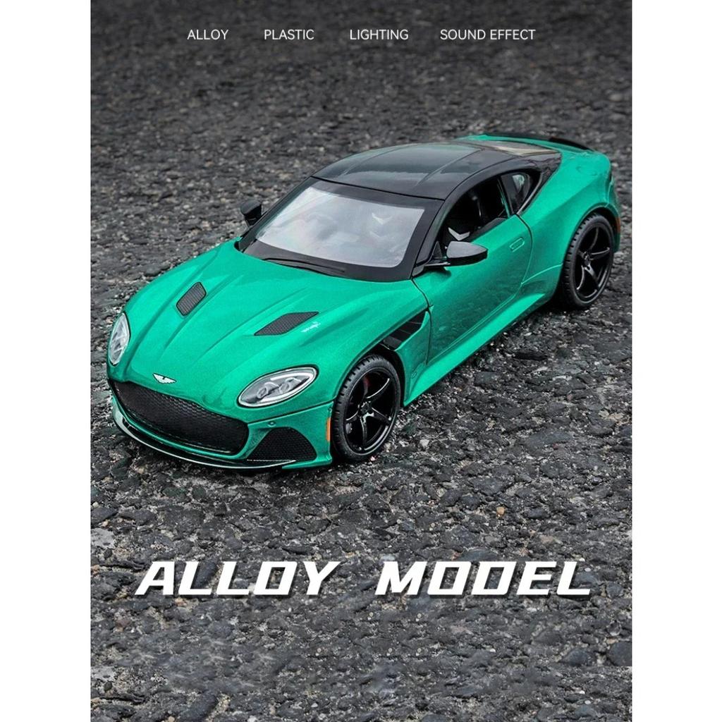 1/22 Aston Martin DBS Luxury Sports Car Alloy Metal Diecast Car Model Car Central Control Screen Trendy Decorative Gift for Boys