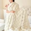 1pc Plaid Flannel Blanket Sheet Warm Soft Cozy Throw Blanket Sofa Bed Room Office Nap Blanket Autumn Winter Fluffy Bubble Fleece Blanket Sheet