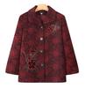 Embroidered Grandma-Style Jacket: Woolen Tang Suit Coat for Middle-Aged Women
