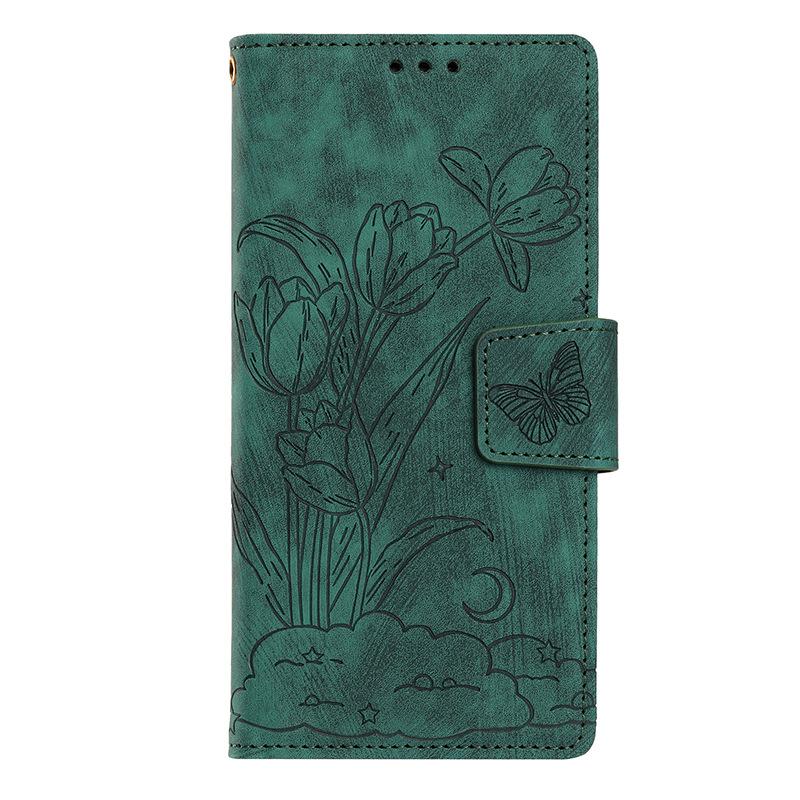 Applicable To Apple 16PROMAX Anti-drop Embossed Mobile Phone Leather Case Samsung S26ULTRA Multi-function Wallet Protection