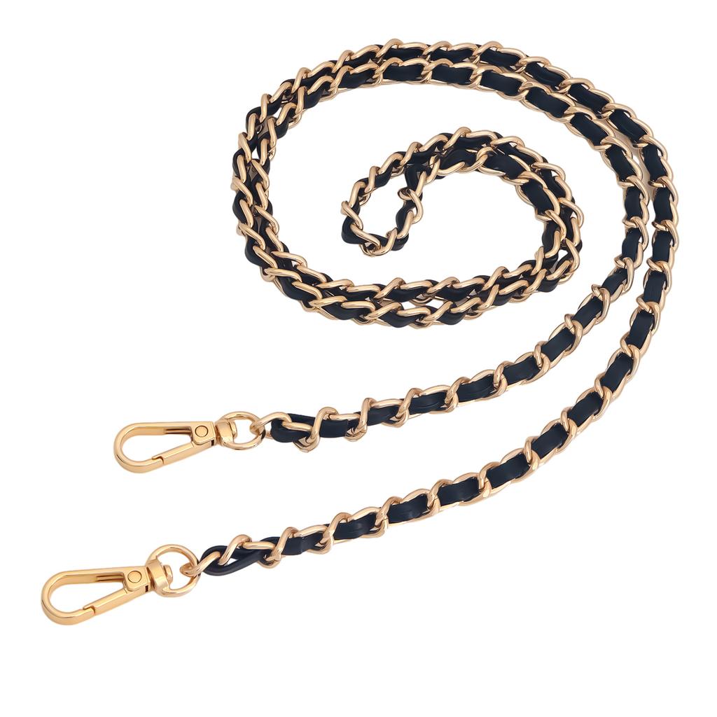 47in PU Leather Flat Chain Strap Handbag Chains Purse Straps Shoulder Cross Body Replacement Strap DIY Purse Making